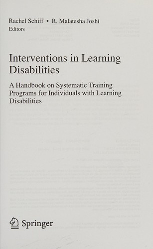 Cover for Interventions in Learning Disabilities