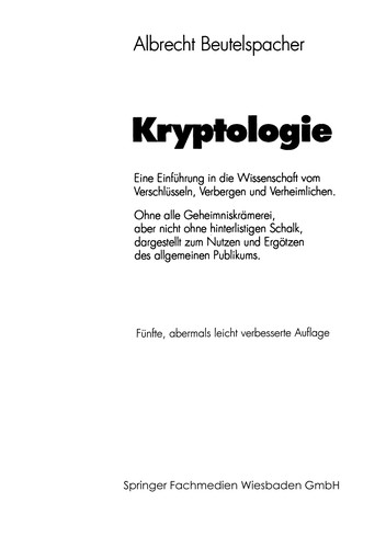 Cover for Kryptologie