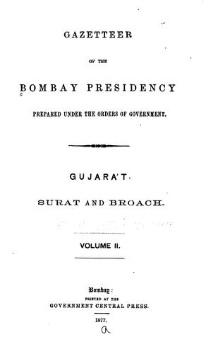 Cover for Gazetteer of the Bombay Presidency ...