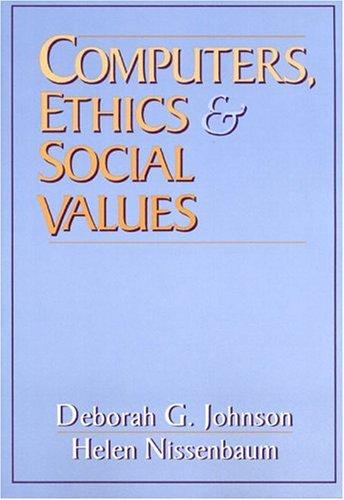 Cover for Computers, ethics & social values