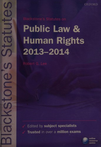 Cover for Blackstone's statutes on public law & human rights, 2013-2014