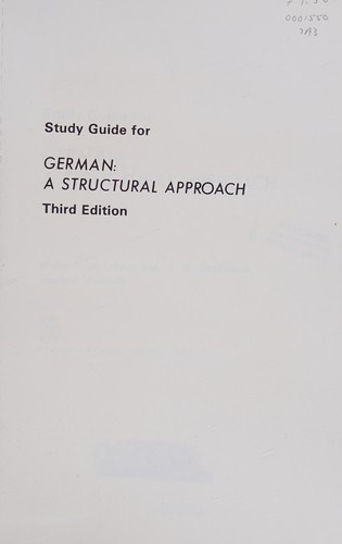 Cover for Lohnes Study Guide for German - a Structural Approach 3ed (Paper Only)