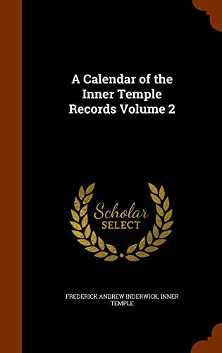 Cover for A Calendar of the Inner Temple Records Volume 2