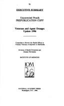 Cover for Institute of Medicine update on veterans and agent orange