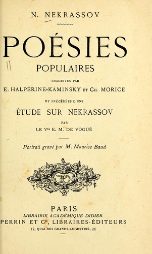 Cover for Po©♭sies populaires