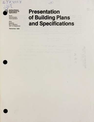 Cover for Presentation of building plans and specifications