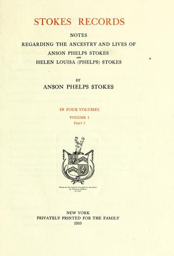 Cover for Stokes records