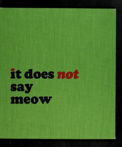 Cover for It does not say meow