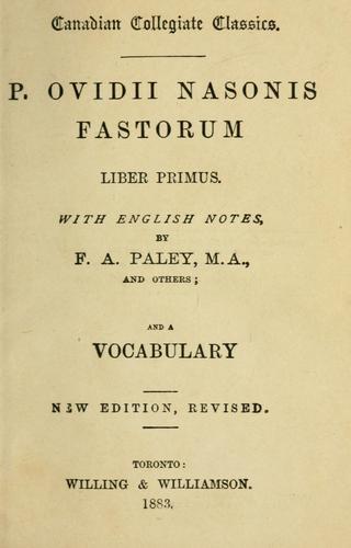 Cover for P. OvidII Nasonis Fastorum Liber Primus