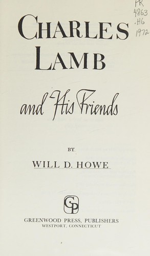 Cover for Charles Lamb and his friends.