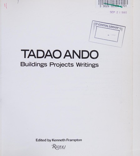Cover for Tadao Ando