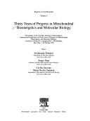 Cover for Thirty years of progress in mitochondrial bioenergetics and molecular biology