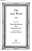 Cover for The Last word