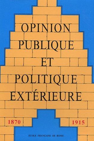 Cover for Opinion publique et politique exterieure