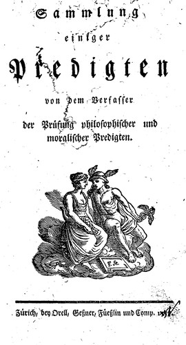 Cover for Sammlung einiger Predigten