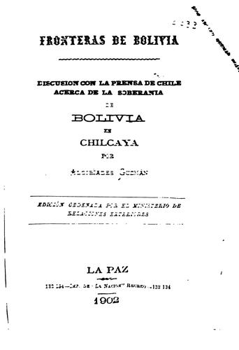 Cover for Fronteras de Bolivia: Discusión con la prensa de Chile acerca de la ...