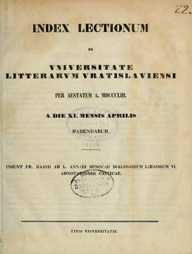 Cover for Ad L. Annaei Senecae dialogorum librorum 6 adnotationes criticae.
