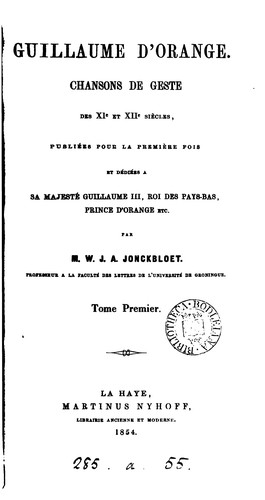 Cover for GUILLAUME D'ORANGE
