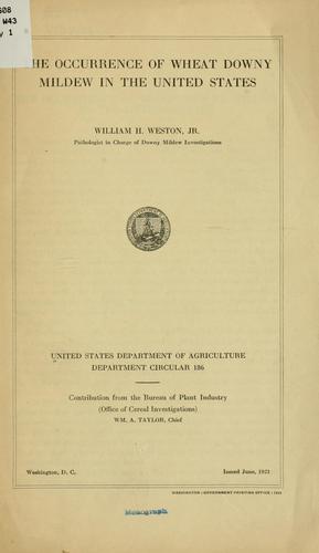 Cover for The occurrence of wheat downy mildew in the United States.
