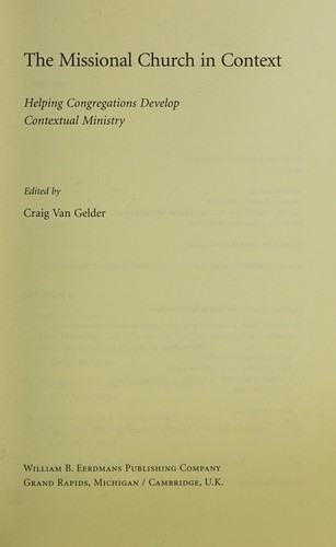 Cover for The missional church in context