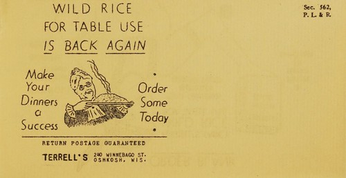 Cover for Wild rice for table use is back again
