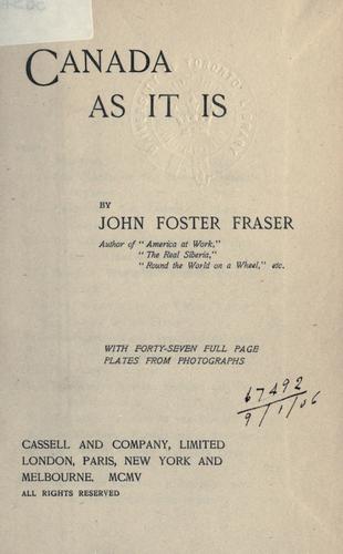 Cover for Canada as it is
