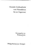 Cover for Deutsche Grossstadtlyrik vom Naturalismus bis zur Gegenwart