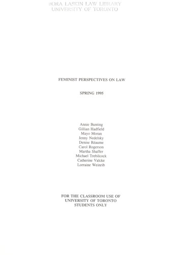 Cover for Feminist perspectives on law
