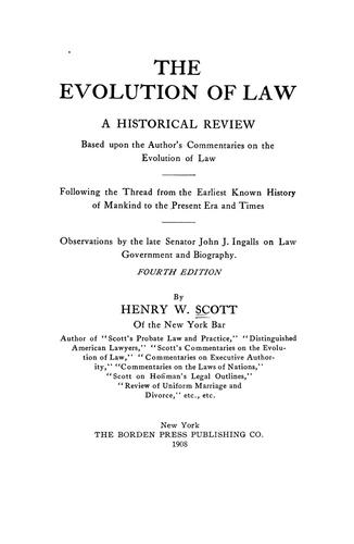Cover for The evolution of law