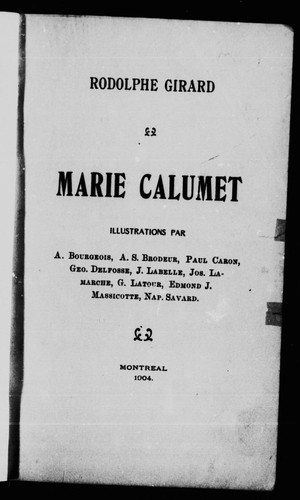 Cover for Marie Calumet