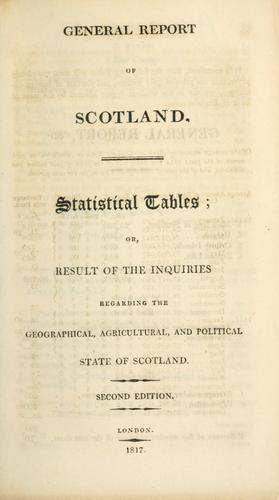 Cover for General report of Scotland