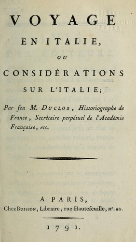 Cover for Voyage en Italie
