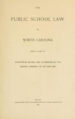 Cover for The public school law of North Carolina