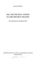 Cover for Die deutschen Städte in der frühen Neuzeit