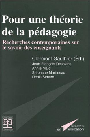 Cover for Pour une théorie de la pédagogie