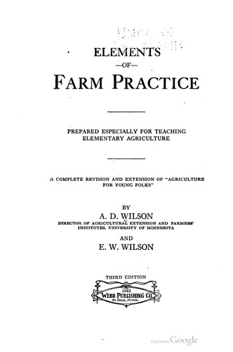 Cover for Elements of farm practice