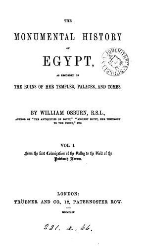 Cover for The monumental history of Egypt