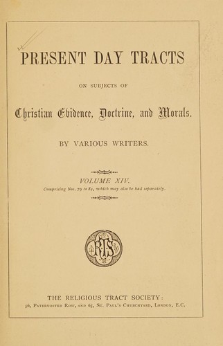 Cover for Present day tracts