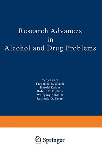 Cover for Research Advances in Alcohol and Drug Problems