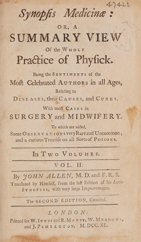 Cover for Synopsis medicinae