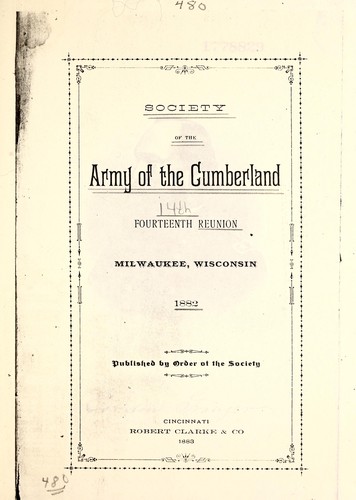 Cover for Reunion of the Society of the Army of the Cumberland