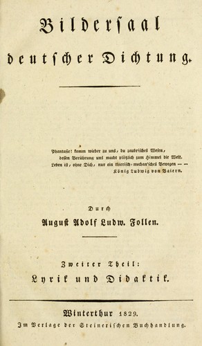 Cover for Bildersaal deutscher Dichtung