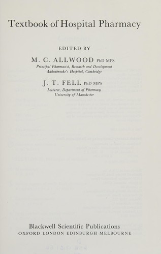 Cover for Textbook of Hospital Pharmacy