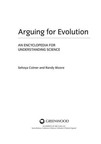 Cover for Arguing for evolution