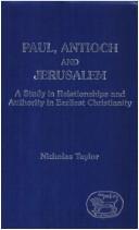 Cover for Paul, Antioch and Jerusalem