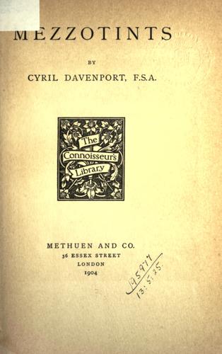 Cover for Mezzotints