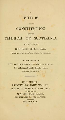 Cover for view of the constitution of the Church of Scotland