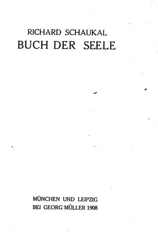 Cover for Buch der Seele
