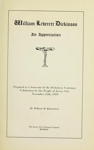 Cover for William Leverett Dickinson