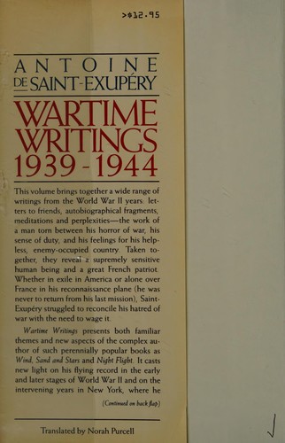 Cover for Wartime writings, 1939-1944